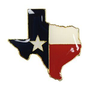 Texas Shaped Flag Enamel Pin USA State Travel TX Patriotic Star Apparel Gift NWT